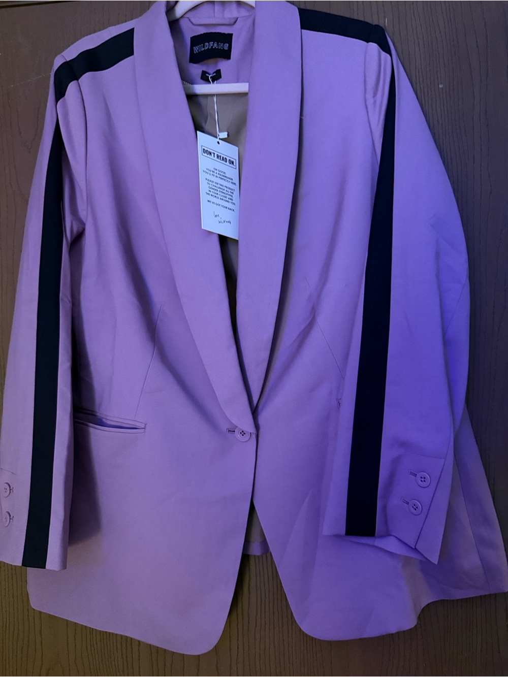 Wildfang Lavender Blazer with Black Stripes